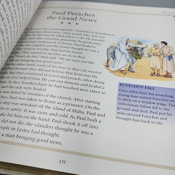 Children’s Book Of The Bible 1998 Vintage Illustrated Gold Edges Made In USA - Picture 14 of 16